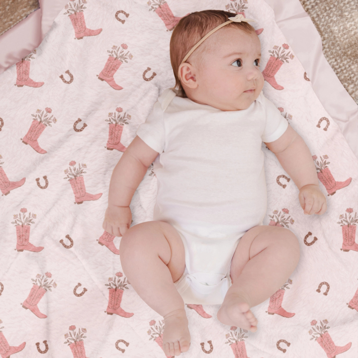 Bloomin Boot Reversible Baby Blanket