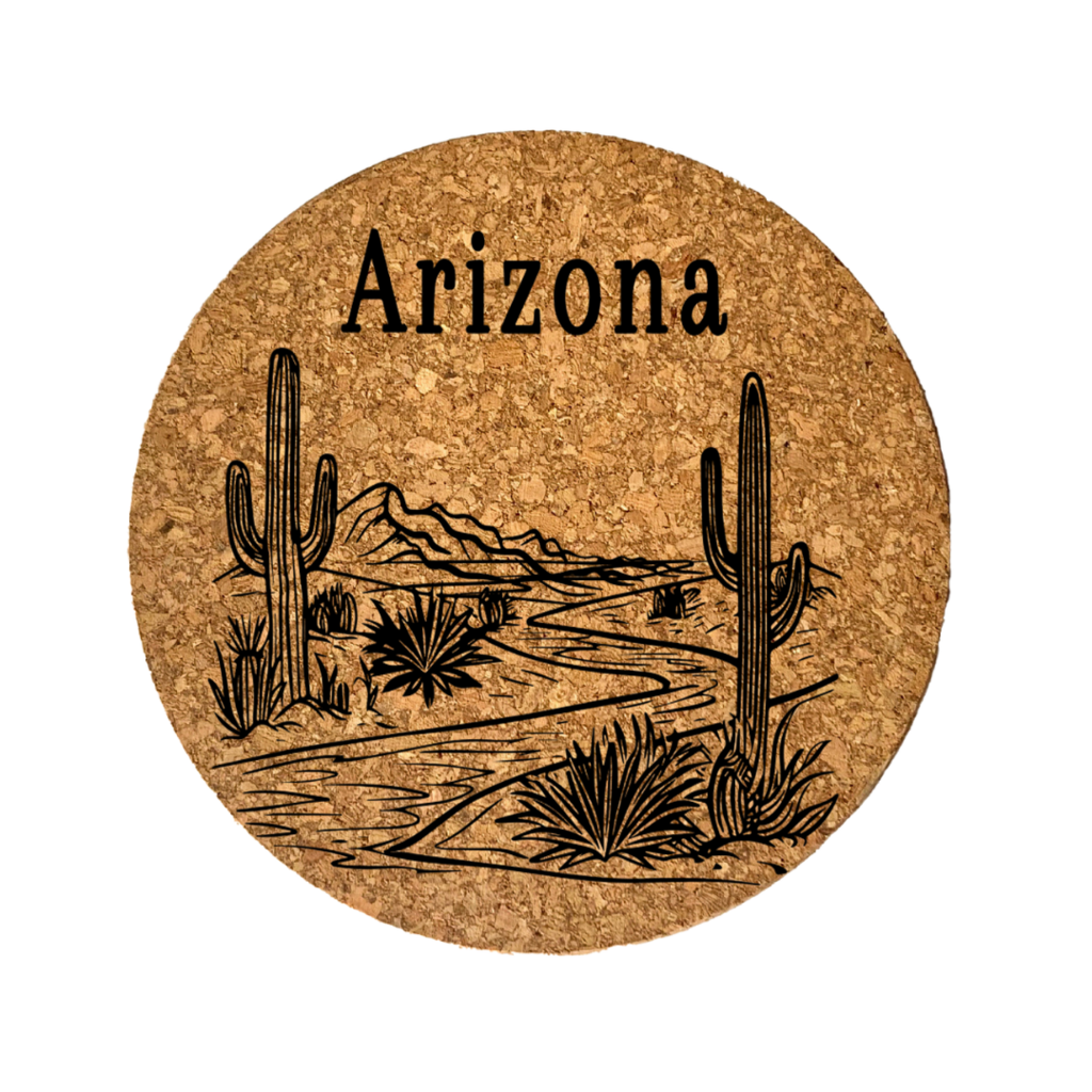 Arizona Desert Landscape Cork Trivet