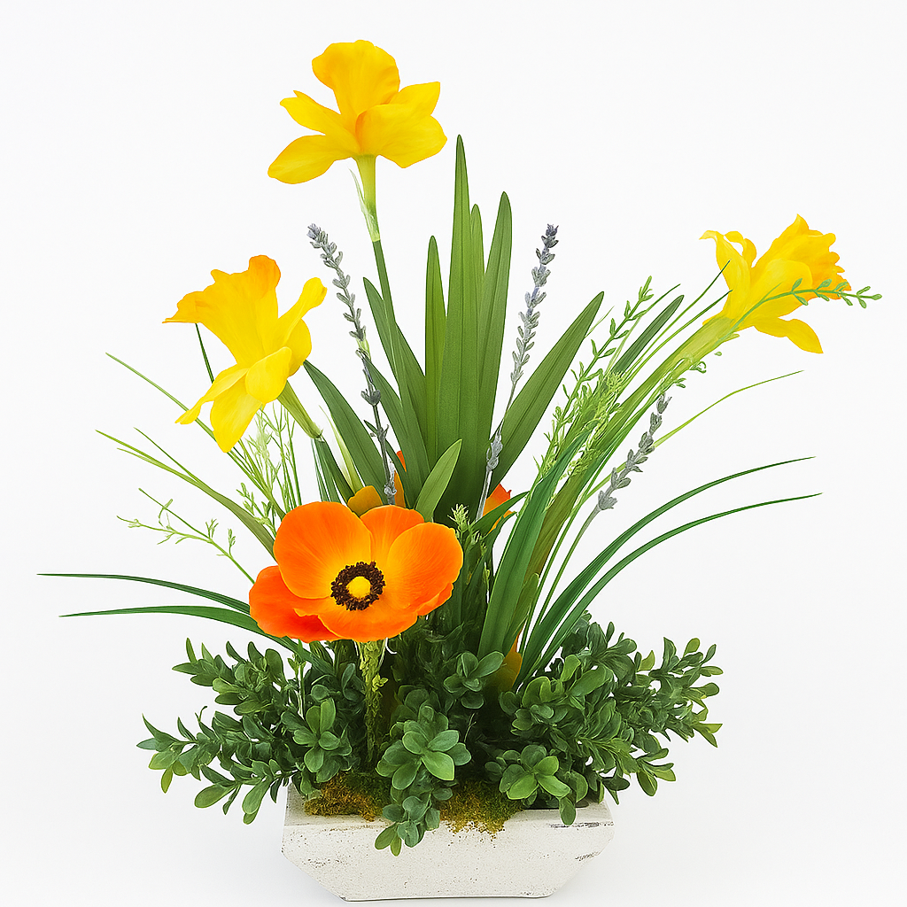 Vibrant Bloom Faux Floral Arrangement