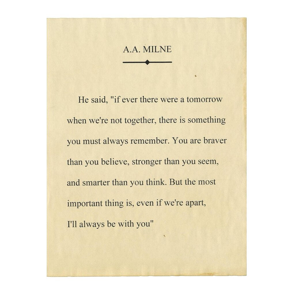 A.A. Milne Quote Print