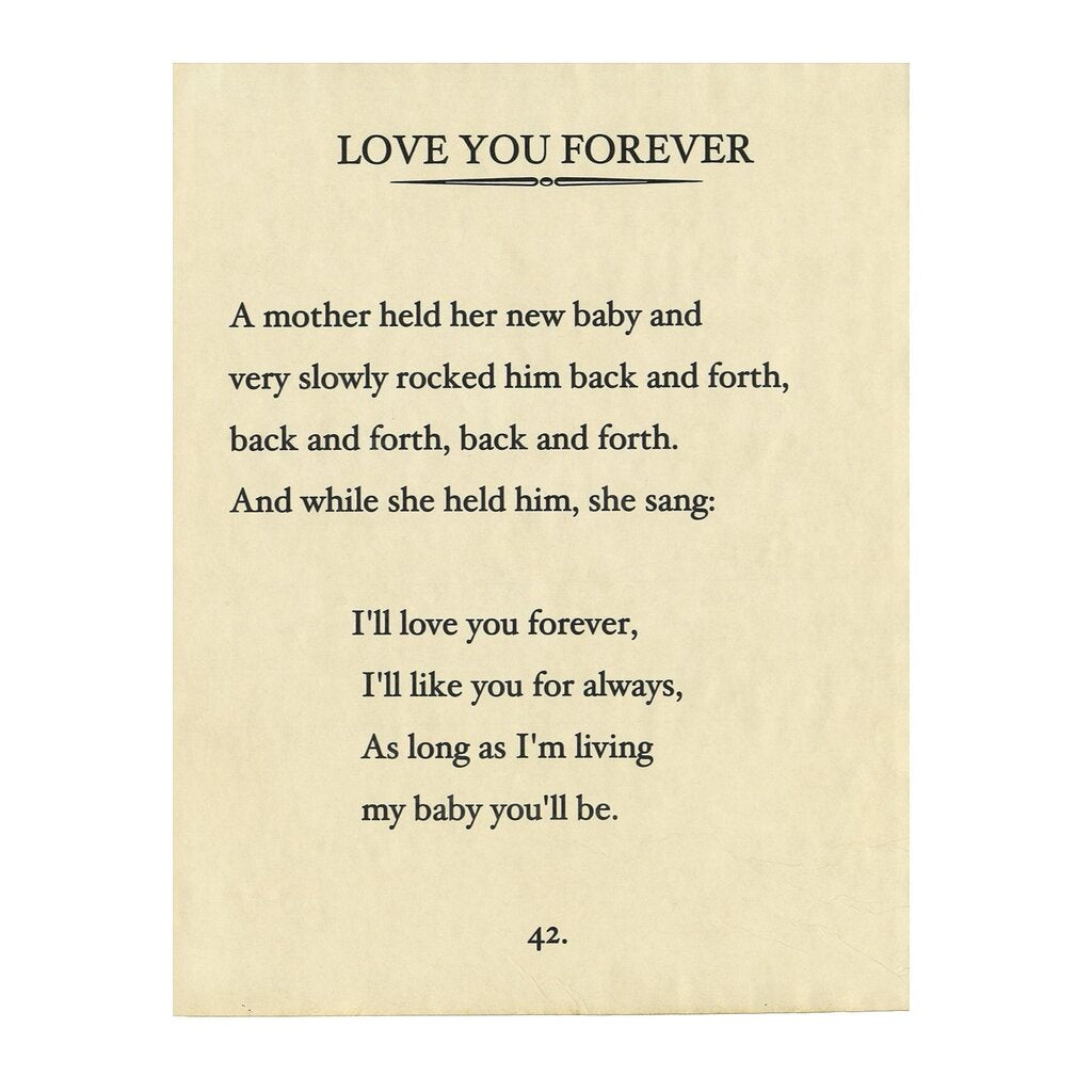 Love You Forever Quote Print