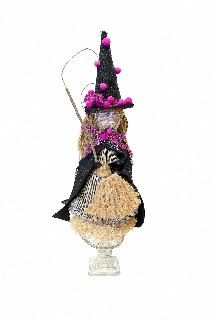 Antique Book Witch with Purple Accents