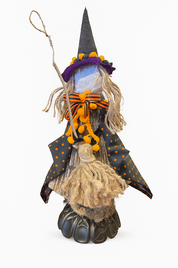 Handcrafted Halloween Book Witch Decor