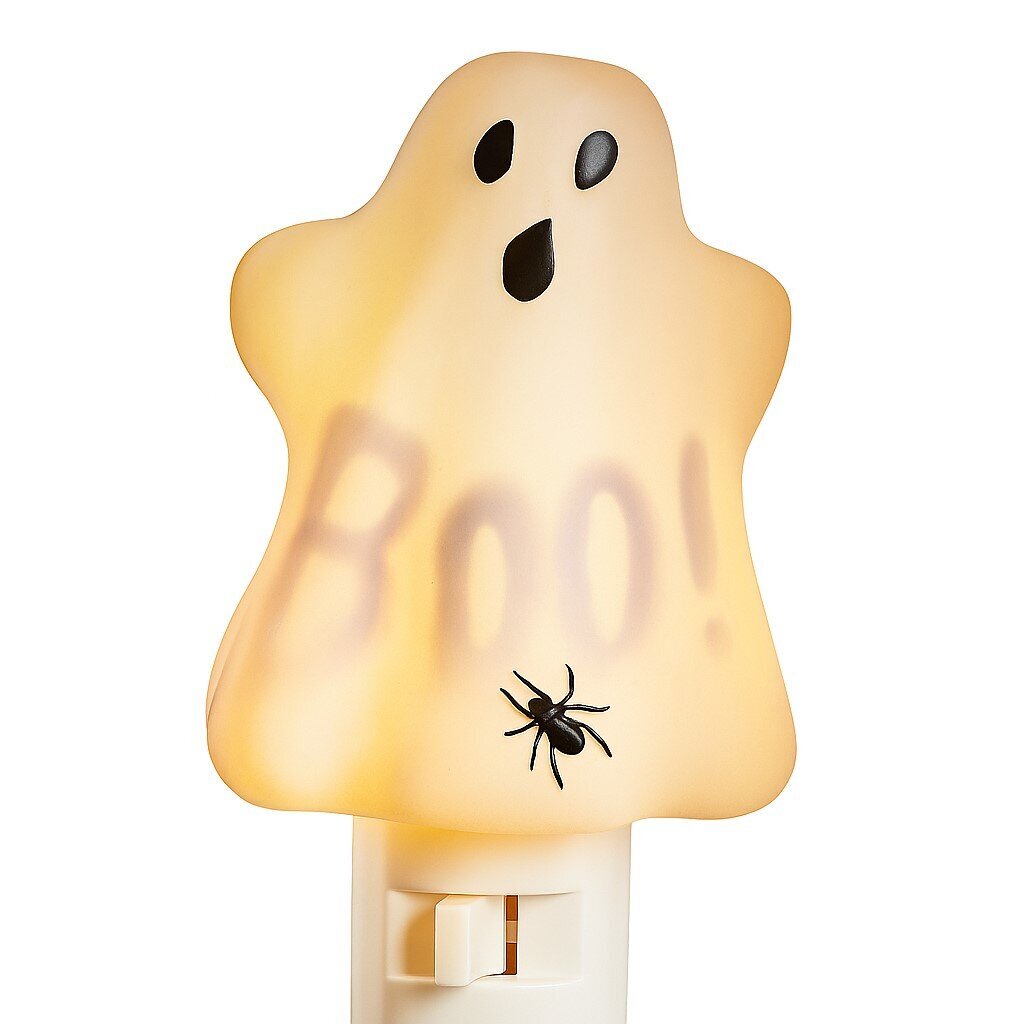 Glowing Ghost “Boo!” Nightlight with Spider Detail