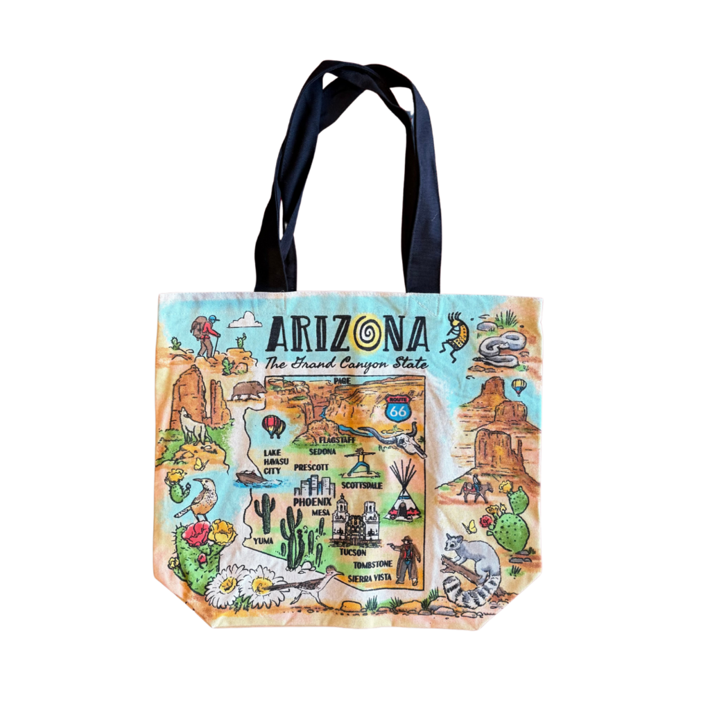Arizona the Grand Canyon State Map Tote Bag