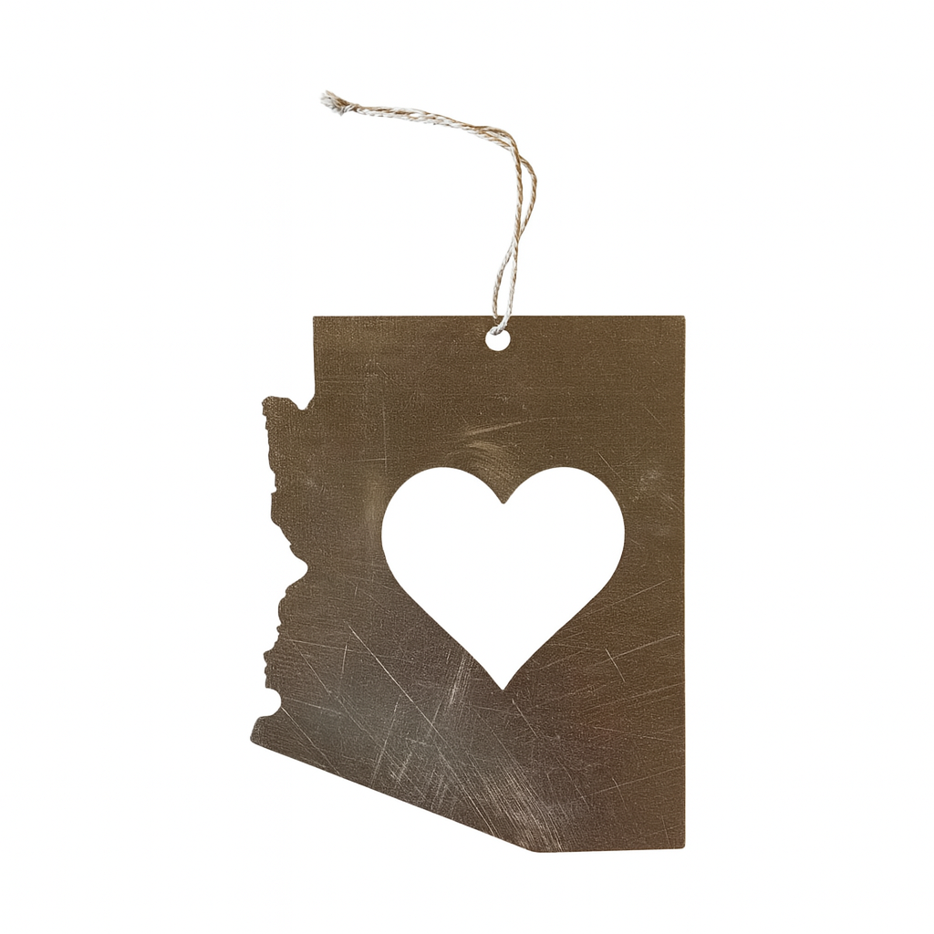 Arizona State Heart Metal Ornament