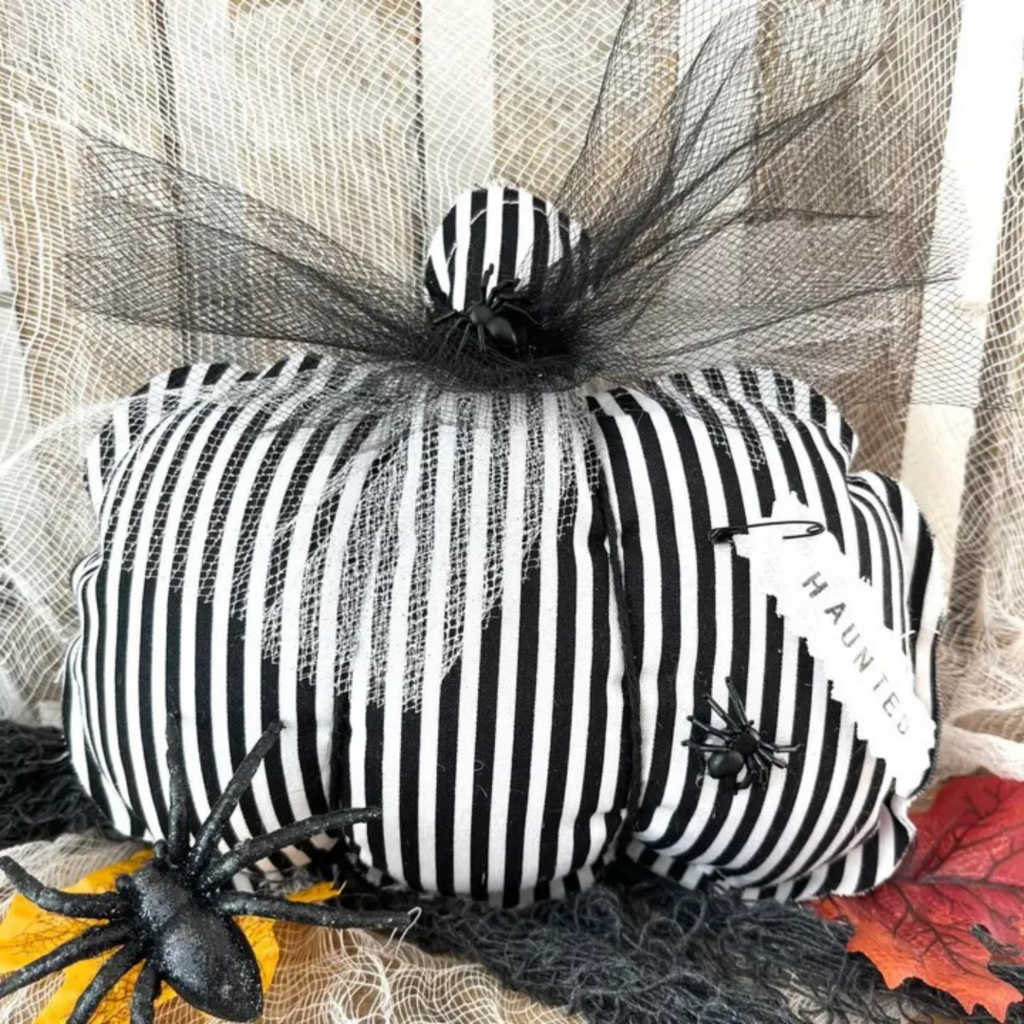 Fall Haunted Black /White Pumpkin