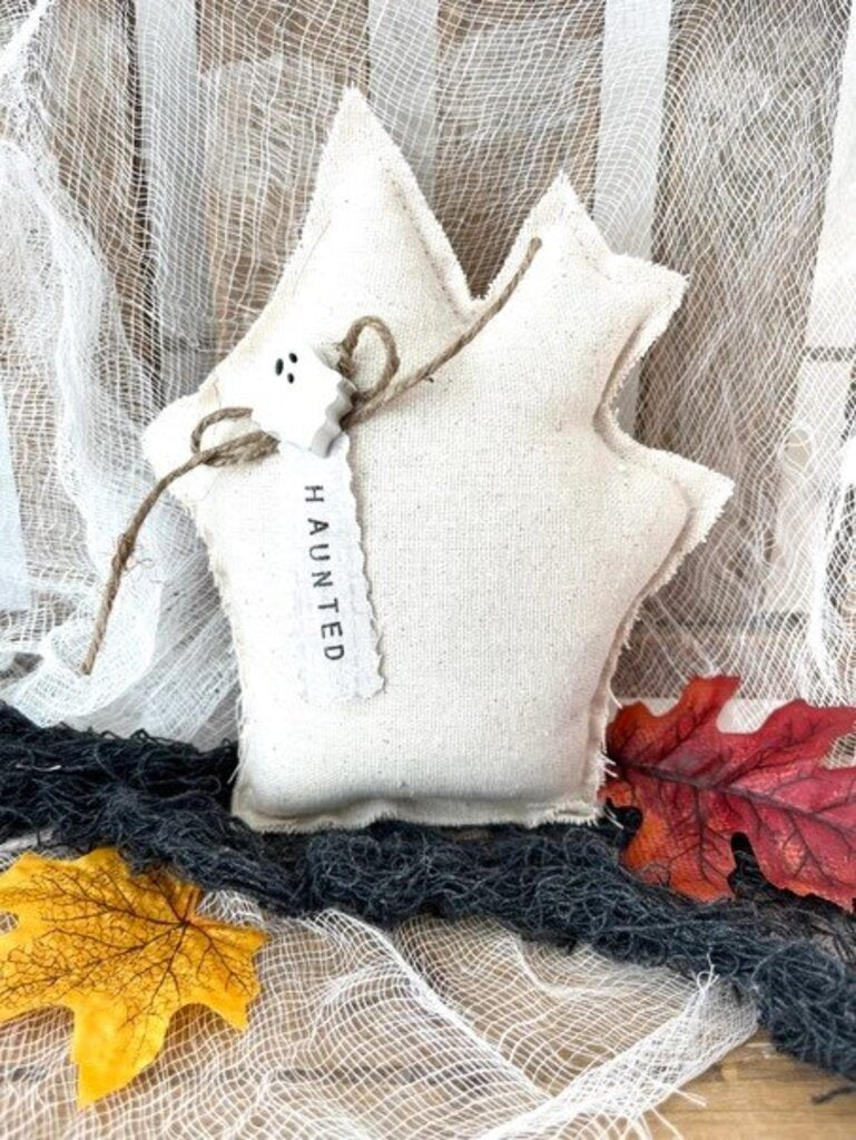 Haunted House Mini Pillow white