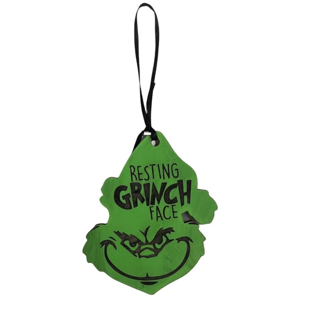 Resting Grinch Face Ornament