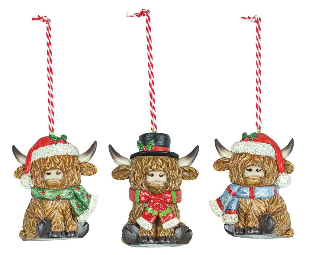 Holiday Highland Cow Ornament