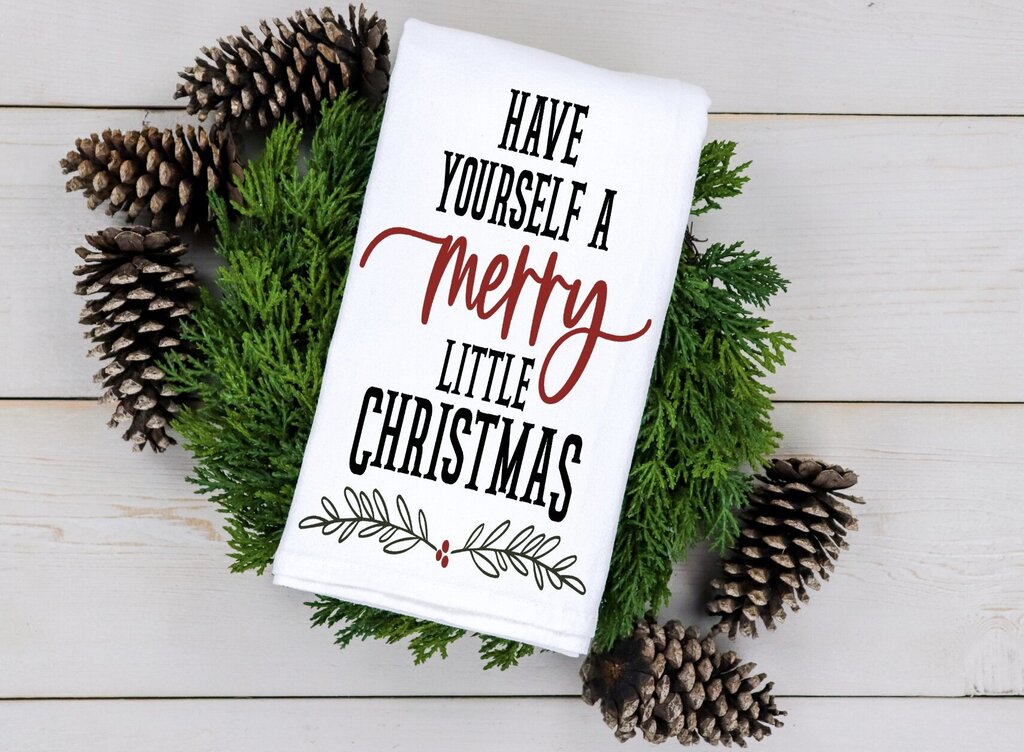 Merry Little Christmas Tea Towel