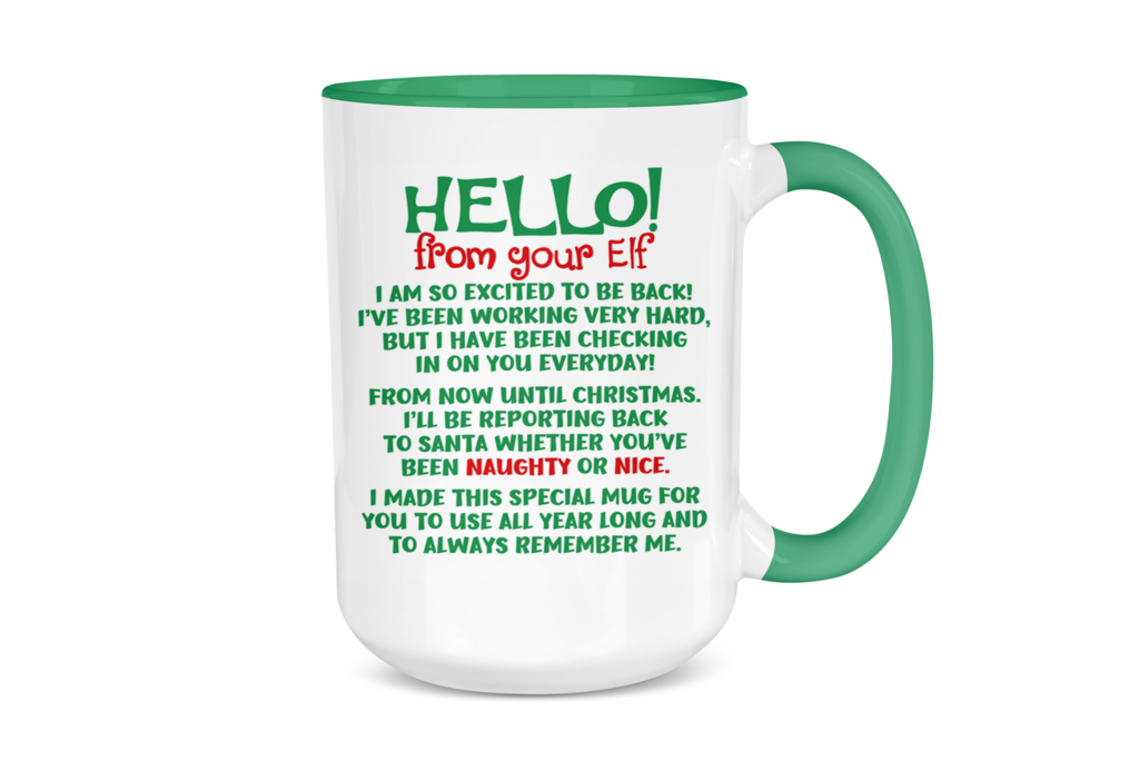 Hello From, Your Elf Holiday Mug