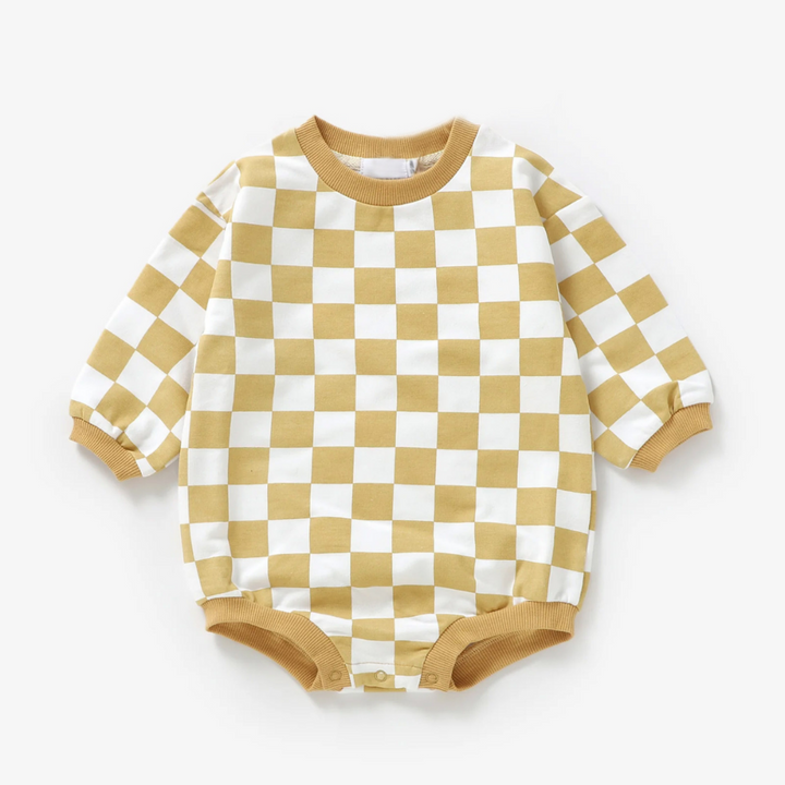 Golden Checker Bubble Jumpsuit
