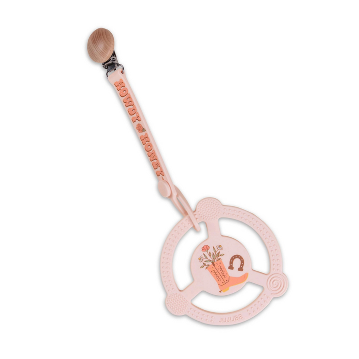 Bloomin Boot Silicone Ring Teether Ring with Clip