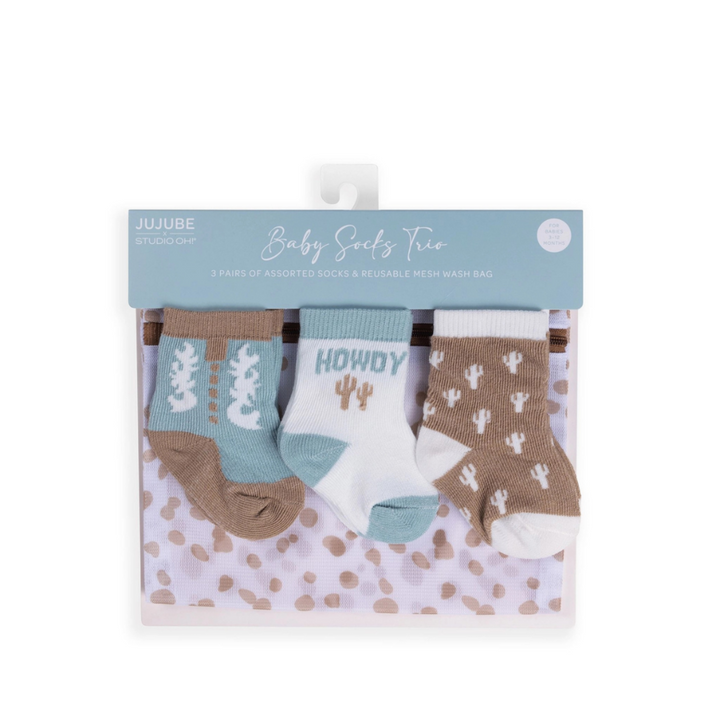 Howdy Partner Baby Trio Socks