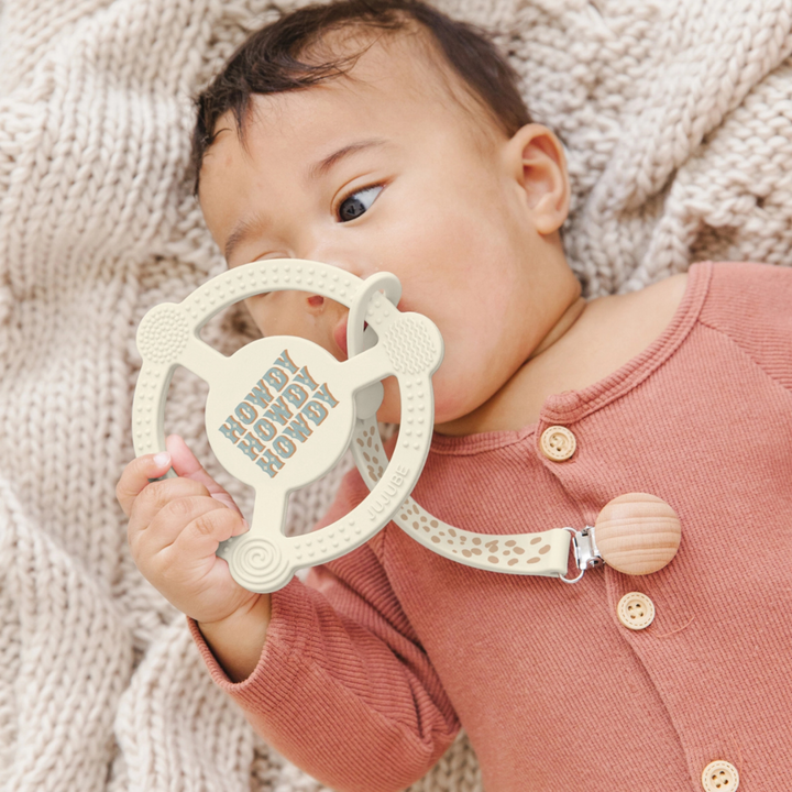 Howdy Partner Silicone Ring Teether Ring with Clip