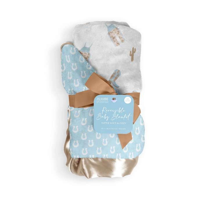Howdy Partner Reversible Baby Blanket