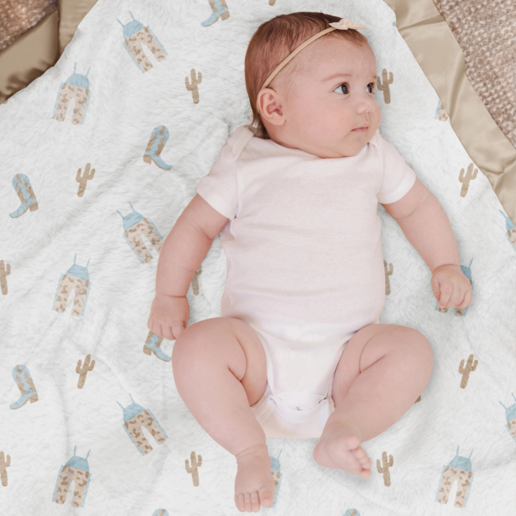 Howdy Partner Reversible Baby Blanket
