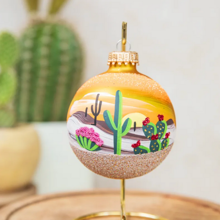 Arizona Sunrise - Hand Painted Glass Ornament