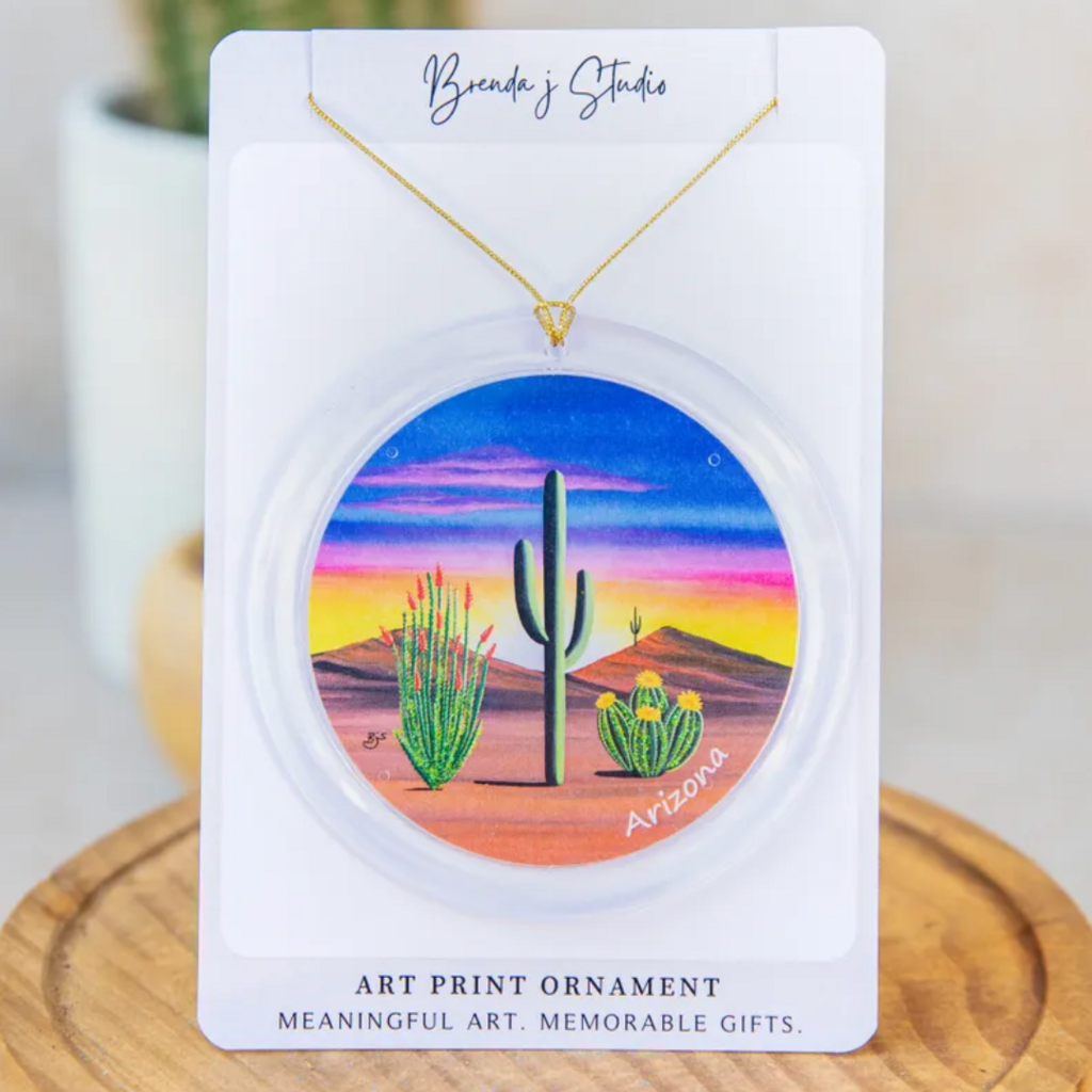 Arizona Sunset - Ornament with Handpainted Highlights