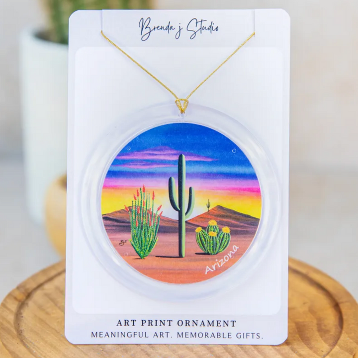 Arizona Sunset - Ornament with Handpainted Highlights