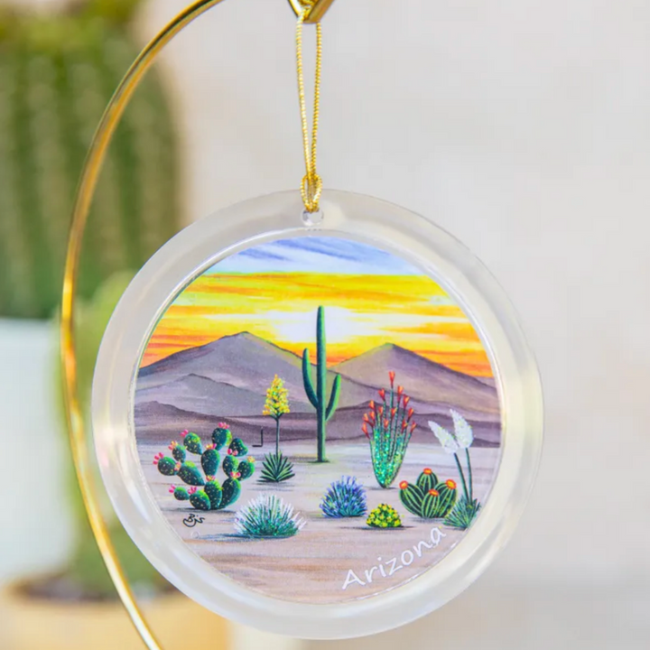 Desert in Bloom - Ornament with Handpainted Highlights