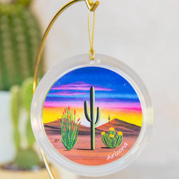 Arizona Sunset - Ornament with Handpainted Highlights
