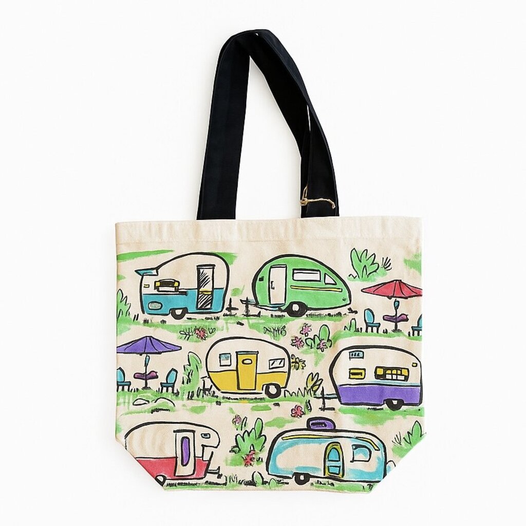 Retro Camper Canvas Tote Bag