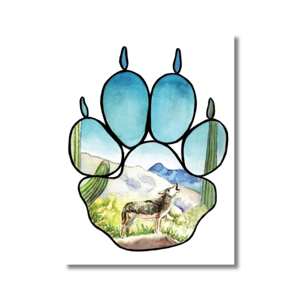 Good Luck is Coming Your Way Coyote Greeting Card