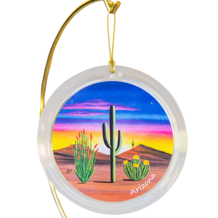 Arizona Sunset - Ornament with Handpainted Highlights