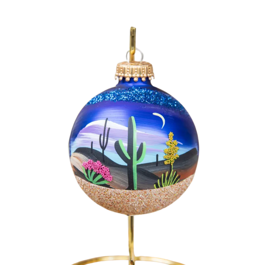 Arizona Moonlight - Hand Painted Glass Ornament