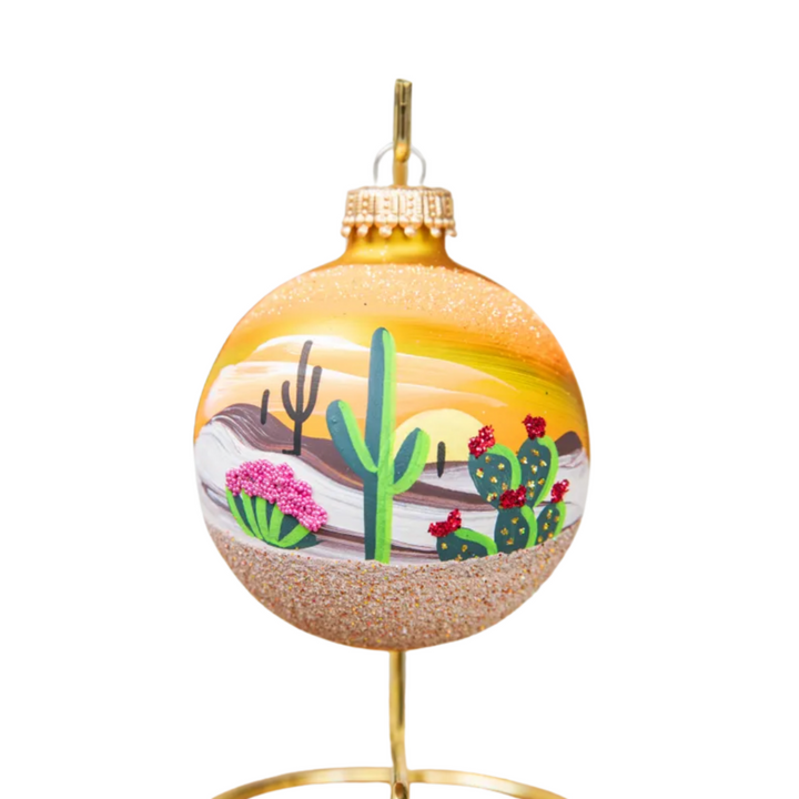 Arizona Sunrise - Hand Painted Glass Ornament