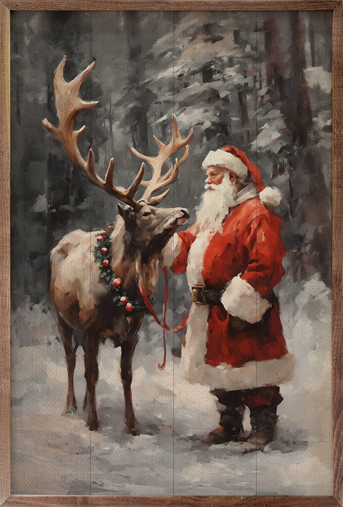 Santa And Reindeer Color 10"x16"